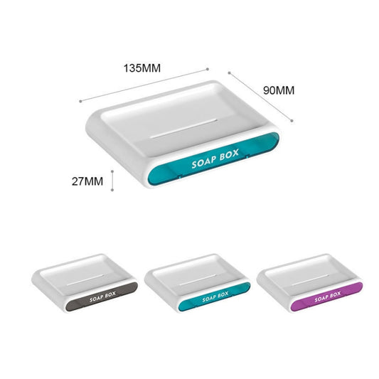 Double-Layer Drain Soap Box Bathroom Without Perforation Wall-Mounted Creative Drain Rack(Transparent Gray) by bashfashion