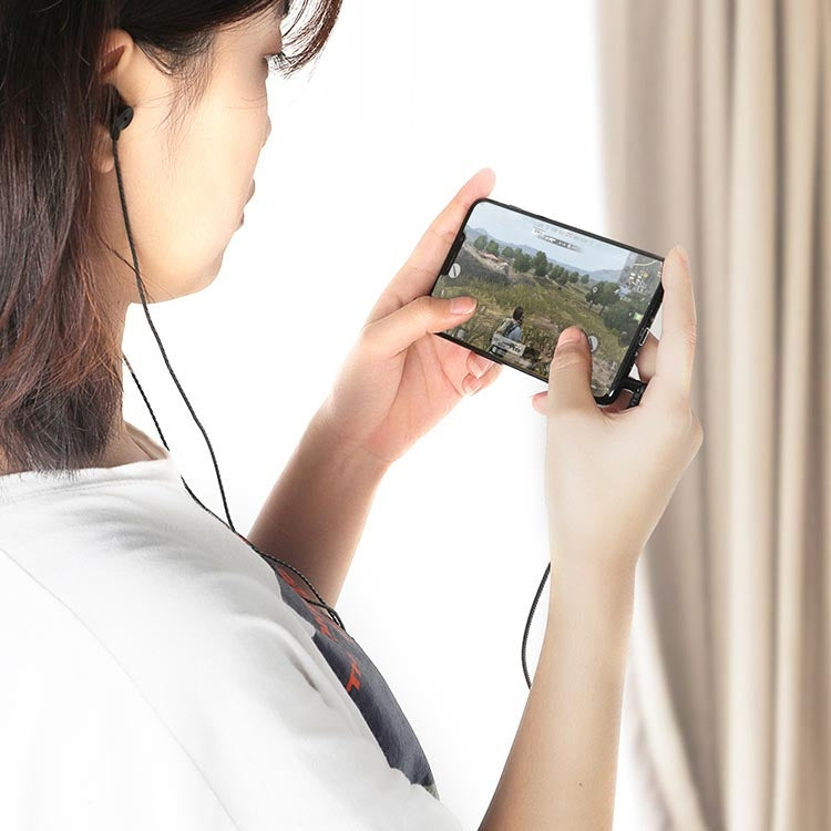 F12 Elbow Earbud Headset Wire Control With Wheat Mobile Phone Headset, Colour: 3.5mm Jack (Black) by bashfashion