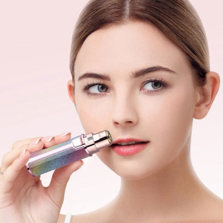 2 In 1 Electric Shaver Lady Eyebrow Trimmer Lipstick Automatic Facial Hair Removal Device, Style: Charging by bashfashion