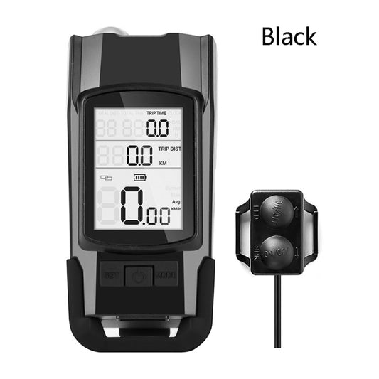 3 In 1 Wireless Bicycle Code Meter Lamp Strong Light Front Light, Colour: Black by bashfashion
