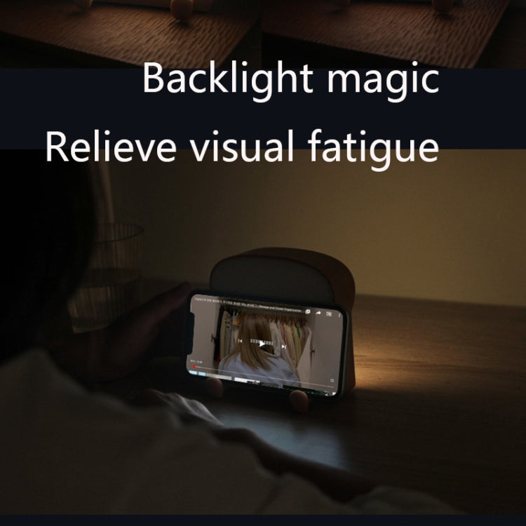 F-L-01 Toast Bread Night Light With Mobile Phone Holder Children Bedroom Timing Sleep Light(Playful) by bashfashion