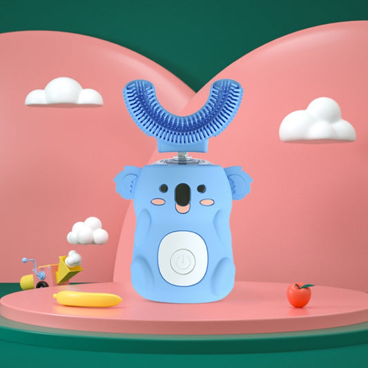 Children Mouth Electric Toothbrush U-Shaped Sonic Smart Electric Toothbrush(Blue) by bashfashion