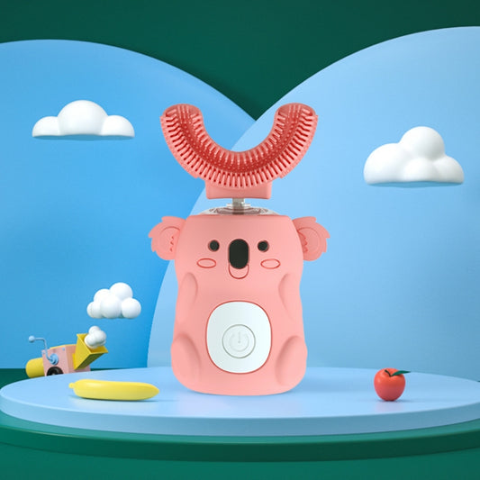 Children Mouth Electric Toothbrush U-Shaped Sonic Smart Electric Toothbrush(Pink) by bashfashion