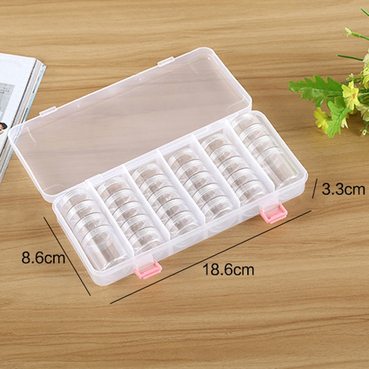 Nail Art Tool Decoration Empty Box Diamond Box Empty Bottle Set 28 Small Round Bottles + 1 Shell by bashfashion