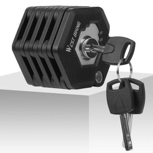 WEST BIKING Bicycle Snti-Theft Key Lock Motorcycle Chain Folding Lock by WEST BIKING
