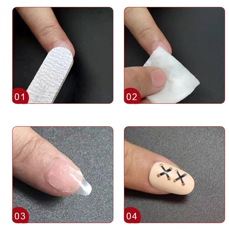 Ultra-thin 0.3mm Thick 100 Sheets Jelly Glue Nail Double-Sided Adhesive Film Yellow Glue Nail Sticker, Specification: 24 Stickers/sheet by bashfashion