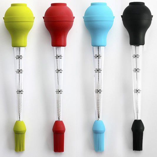 Silicone Turkey Seasoning Pump Barbecue Tool Dripping Seasoning Tube With Cleaning Brush(Green) by bashfashion