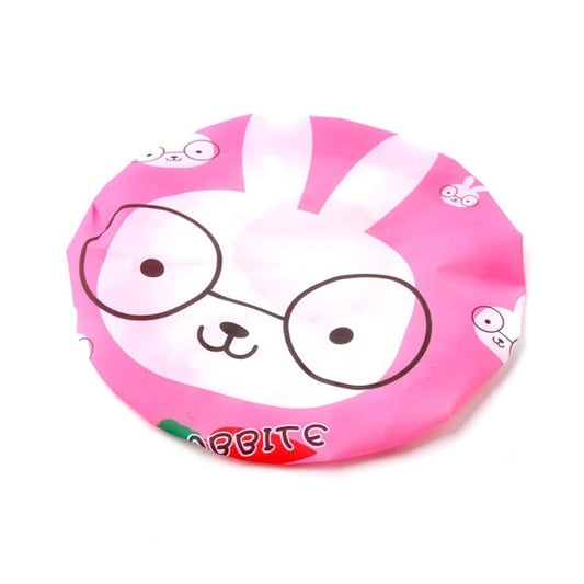 3 PCS Cute Cartoon Shower Bath Cap Saunas Lace Elastic Band Cap Hair Protective Cap(Pink Rabbit) by bashfashion