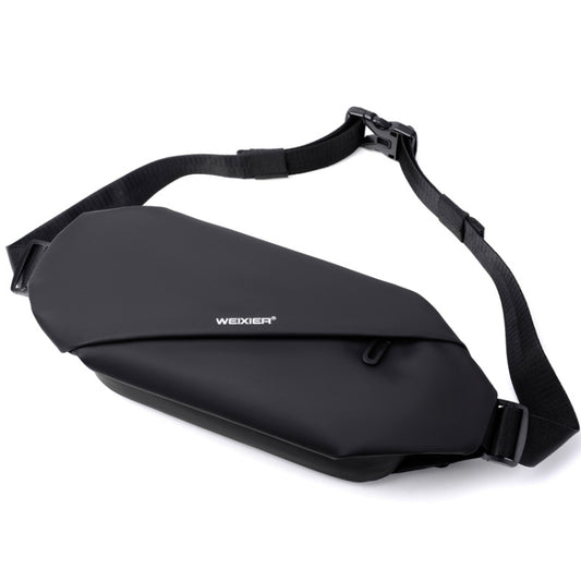 WEIXIER 8641 Men Running Waterproof Waist Bag Multifunctional Chest Bag Sports Leisure One-Shoulder Bag(Black) by WEIXIER