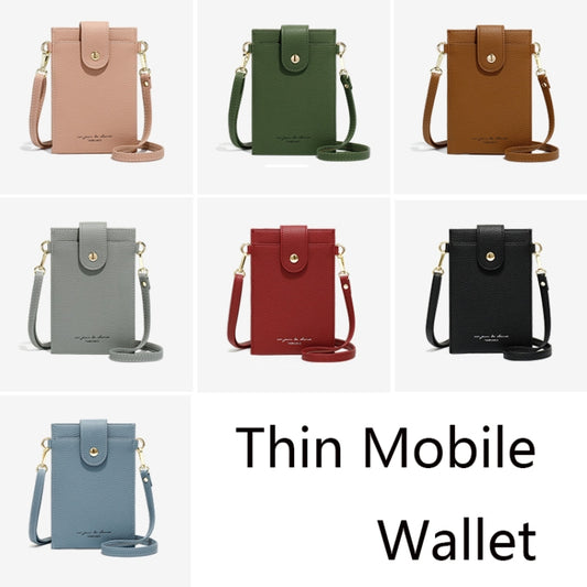 T6029 Niche Messenger Bag Thin Ladies Mobile Wallet(Green) by bashfashion