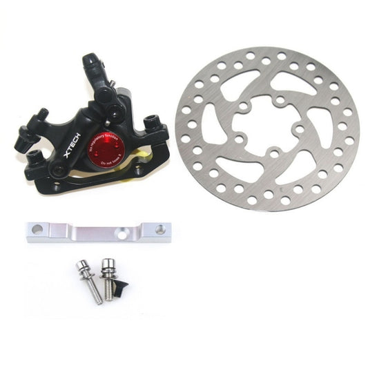 3 in 1 Scooter Modified Hydraulic Brake + 120mm Disc Brake Disc + Modified Seat Set For Xiaomi Mijia M365 Pro(Black Brake + Silver Adapter) by bashfashion