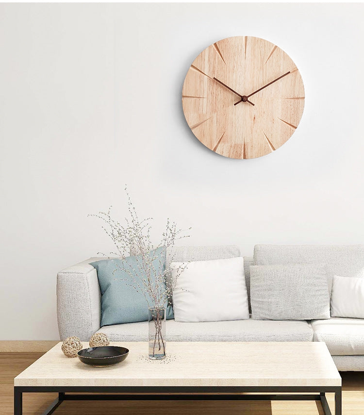 12 inch Solid Wooden Wall Clock Home Living Room Wall Clock Decorative Clock by bashfashion