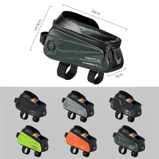 WEST BIKING Bicycle Bag EVA Hard Shell Front Beam Bag Mobile Phone Waterproof Upper Tube Bag Mountain Bike Riding Equipment, Size: 1.7L(Black) by WEST BIKING