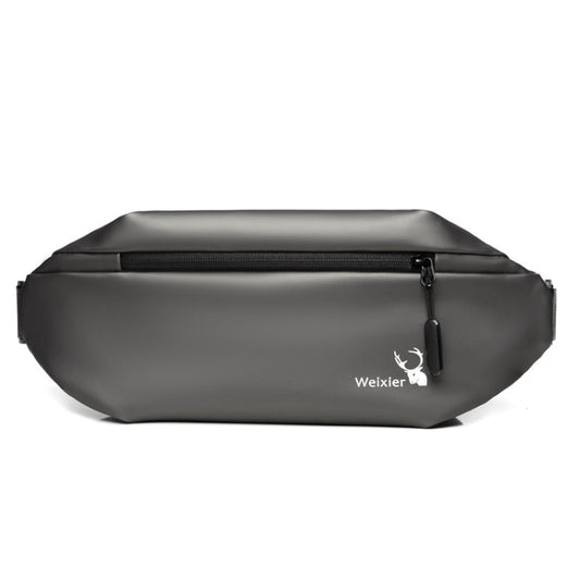 WEIXIER 9563 Men Outdoor Messenger Bag Multifunctional PU Large-Capacity Waist Bag(Gray) by WEIXIER