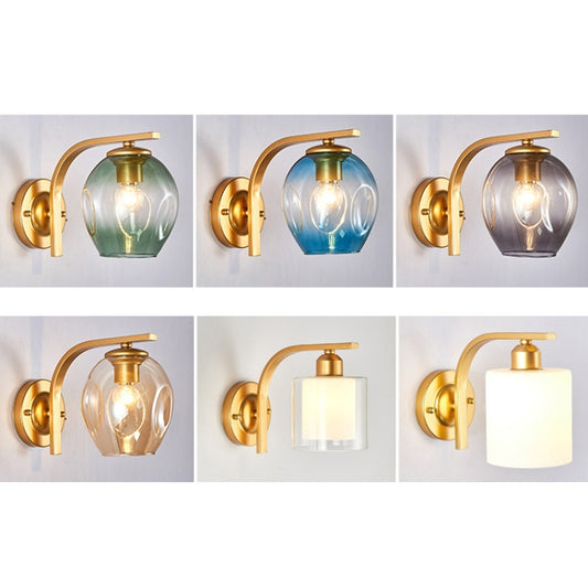 5W Warm Light Simple Bedroom Study Bedside Lamp LED Wall Lamp Creative Corridor Wall Lamp(2035 Gold Smoke Gray) by bashfashion