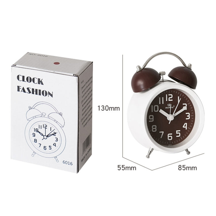 6016 Simple Bell Small Alarm Clock Students Learning Bedside Clock With Night Light(Red) by bashfashion
