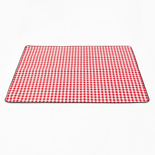 FP1409 6mm Thickened Moisture-Proof Beach Mat Outdoor Camping Tent Mat With Storage Bag 200x200cm(Red White Grid) by bashfashion