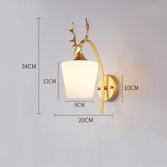 LED Glass Wall Bedroom Bedside Lamp Living Room Study Staircase Wall Lamp, Power source: Without Light Bulb(3030 Golden Milk White) by bashfashion