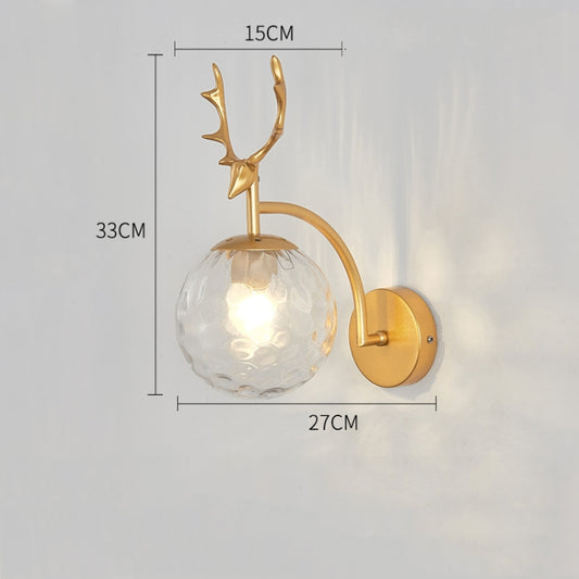 LED Glass Wall Bedroom Bedside Lamp Living Room Study Staircase Wall Lamp, Power source: Without Light Bulb(6104 Golden Water Grain Light) by bashfashion