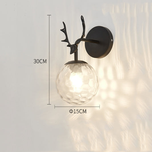 LED Glass Wall Bedroom Bedside Lamp Living Room Study Staircase Wall Lamp, Power source: Without Light Bulb(6106 Black Water Grain Light) by bashfashion