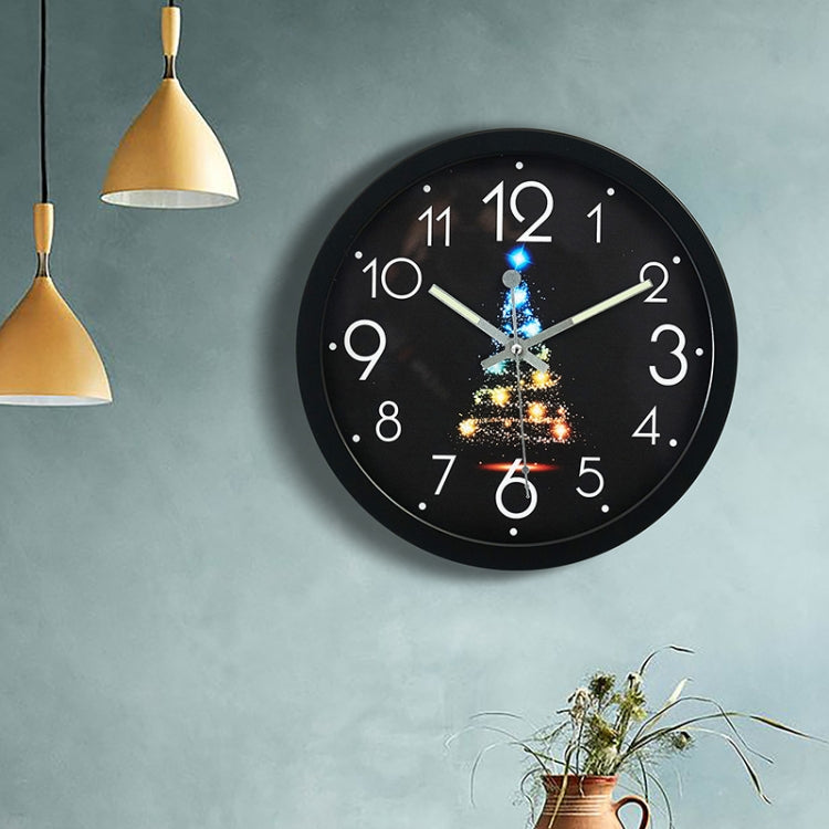 1207B Romantic LED Radical Hanging Clock Living Room Metal Nightlight Wall Clock(Dance Butterfly) by bashfashion