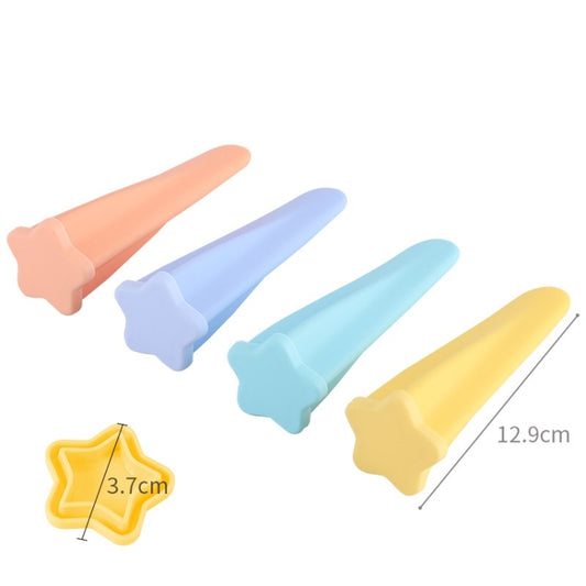 4 in 1 Children Star Popsicle Mold Set Food Grade Silicone Ice Cream Mold Random Colour Delivery by bashfashion