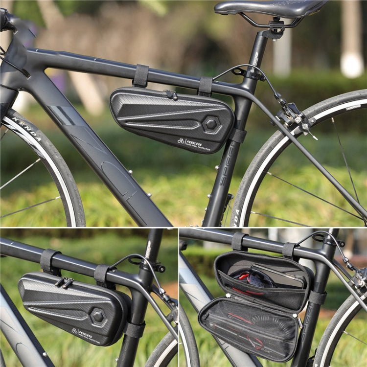 WEST BIKING YP0707257 Bicycle Triangle Bag EVA Hard Shell Bike Bag Mountain Bike Front Beam Bag Riding Equipment(Black) by WEST BIKING