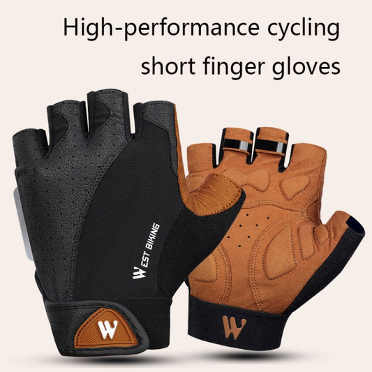 WEST BIKING YP0211196 Half-Finger Shock-Absorbing Anti-Skid Motorcycle Bike Gloves Riding Equipment, Size: L(Black Yellow) by WEST BIKING