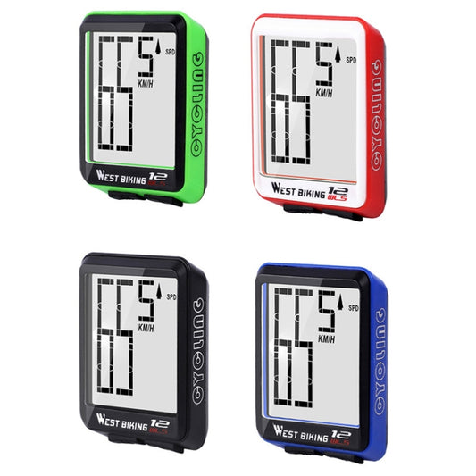 WEST BIKING Mountain Road Bike Wireless Big Character Table Big Screen Waterproof Night Light Speed Speedometer(Black) by WEST BIKING