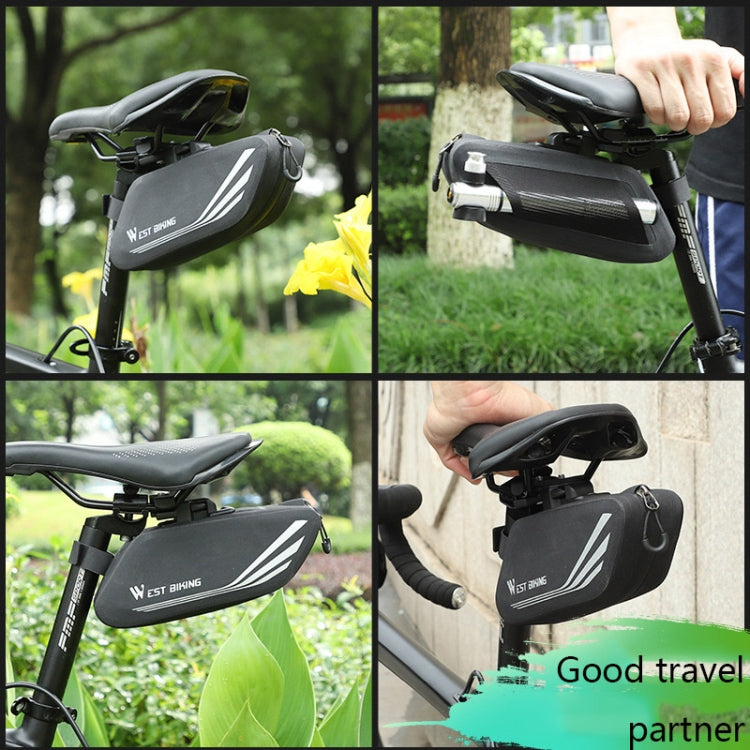 WEST BIKING YP0707219 Bicycle Portable Reflective Tail Bag Waterproof Saddle Bag Hard Shell Seat Tube Bag Riding Equipment(Black) by WEST BIKING