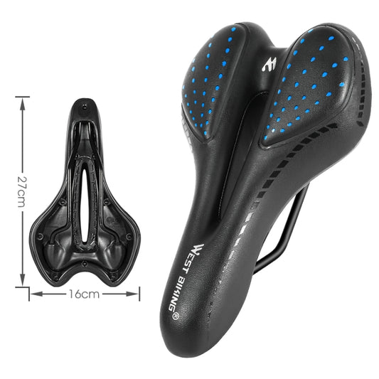 WEST BIKING YP0801086 Silicone Thickened Soft And Comfortable Bicycle Seat(Black Blue) by WEST BIKING