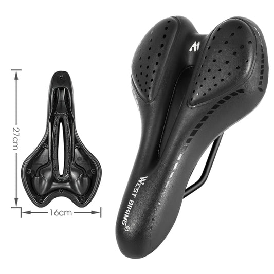 WEST BIKING YP0801086 Silicone Thickened Soft And Comfortable Bicycle Seat(Black) by WEST BIKING