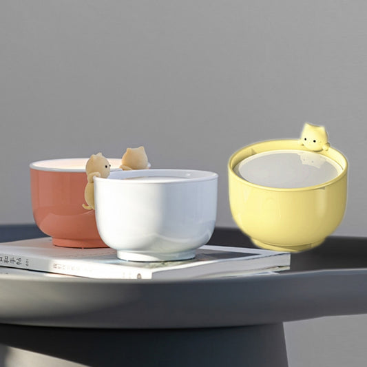 Multifunctional Voice-activated LED Light Shows Time Children Cartoon Cat Alarm Clock(Red) by bashfashion