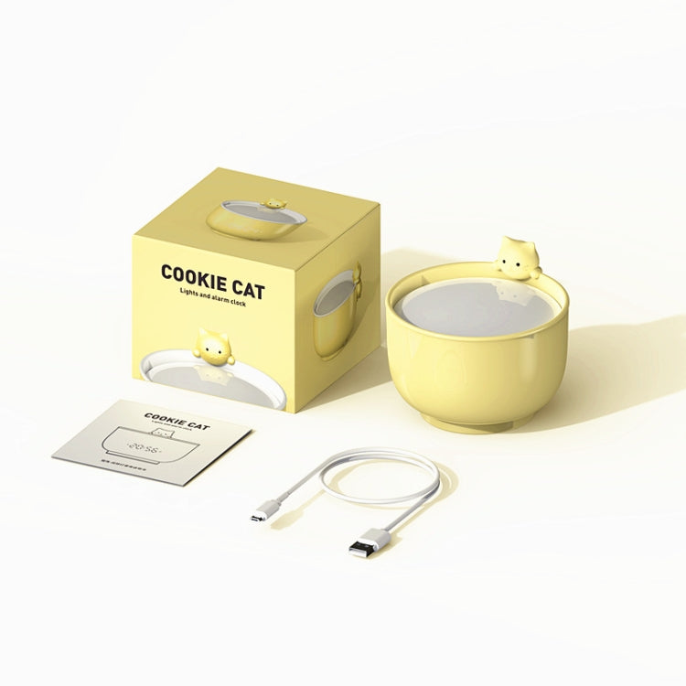 Multifunctional Voice-activated LED Light Shows Time Children Cartoon Cat Alarm Clock(Red) by bashfashion