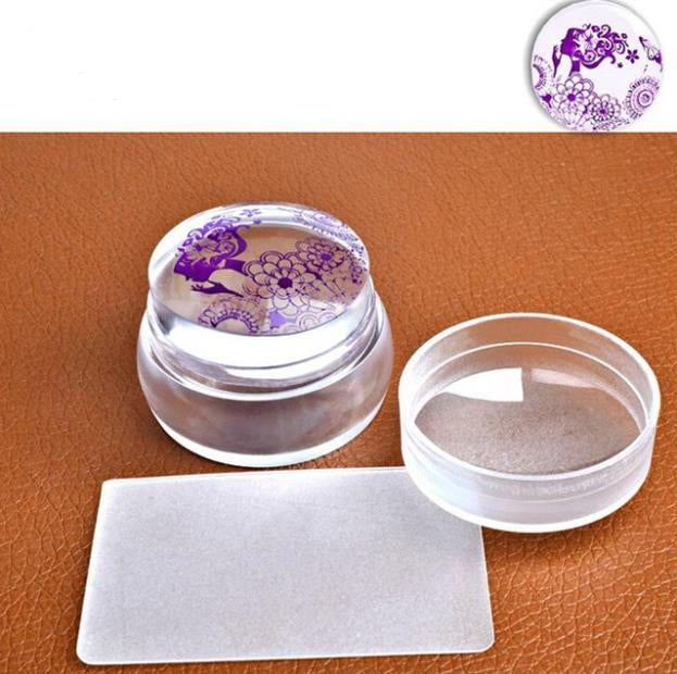 Nail Printing Tool 3.6cm Print Head Frosted Transparent Chess Stamp With Cover by bashfashion