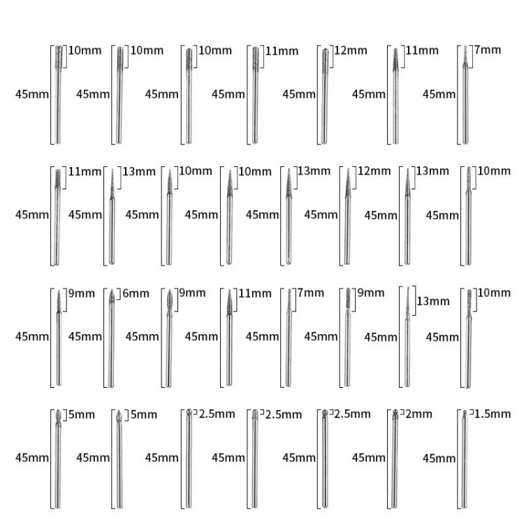 30 Sticks Diamond Nail Polish Heads Set Crystal Phototherapy And Grinding Machine Accessories Tools by bashfashion