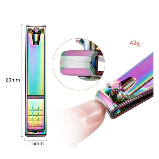 2 In 1 FABIYAN Color Titanium Nail Art Tool Set Dead Skin Shears Steel Push Nail File Pliers by bashfashion