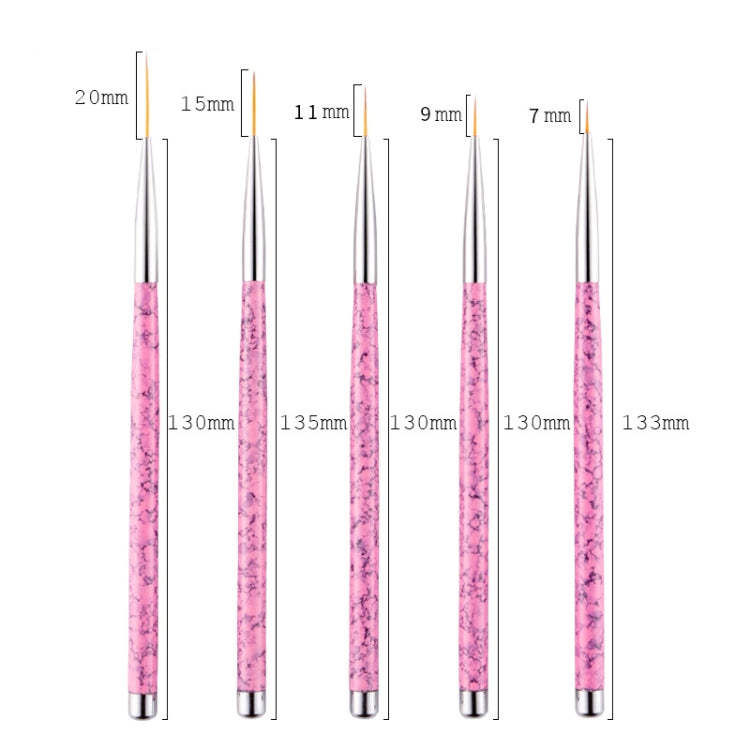 5 in 1 7/9/11/15 / 20mm Nail Art Draw Line Pen Nails Painted Brush by bashfashion