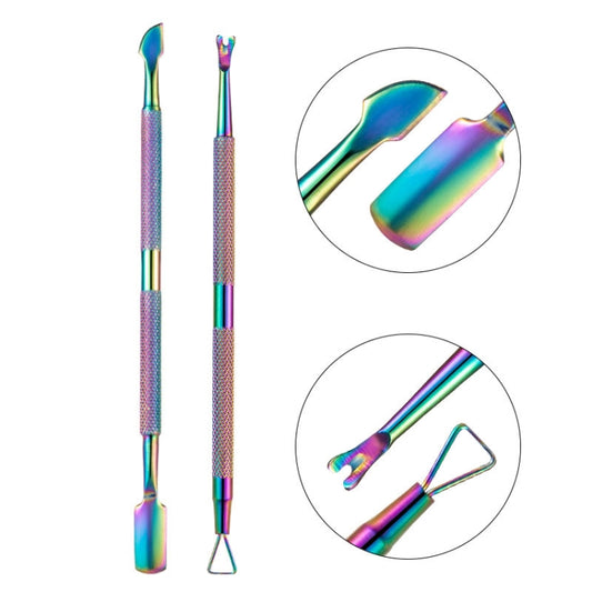FABIYAN Stainless Steel Dead Skin Shear Steel Push Nail Art Tool Set, Specification: Set 2 by bashfashion