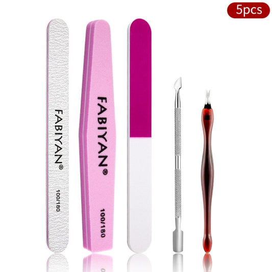 FABIYAN Nail Art Tool Set Manicure Disarm Tool Set, Specification: 5-piece Set by FABIYAN