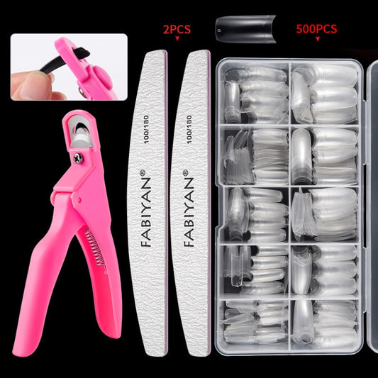 FABIYAN Nail Brush Nail Piece Set Nail Art Polishing Supplies Set, Specification: Transparent Small Set by FABIYAN