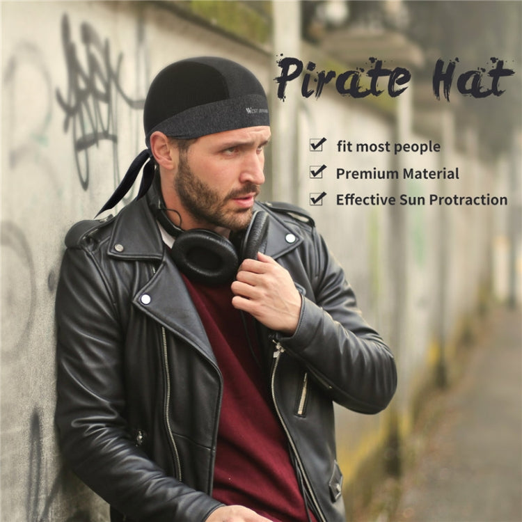 West Biking Summer Ice Silk Pirate Cap Riding Cap Men And Women Outdoor Windproof Sunscreen Headgear, Size: Free Size(Triangle Towel Gray) by WEST BIKING