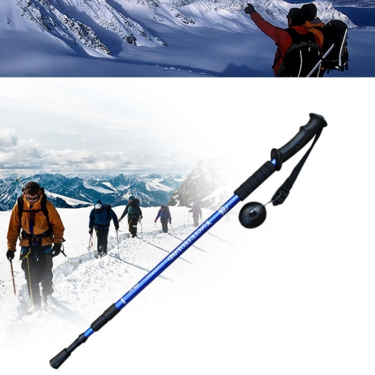 JUNGLELEOPARD 3-Section Straight Handle Aluminum Trekking Pole Multifunctional Walking Hand Crutches, Length: 66-135cm(Blue) by JUNGLELEOPARD