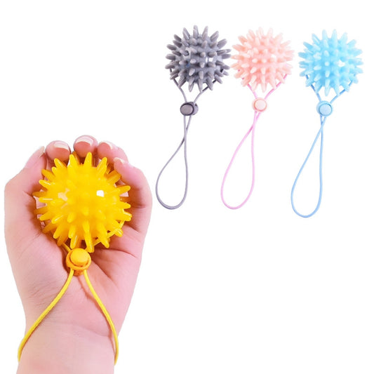 TPR Grip Ball Rehabilitation Hemiplegia Stroke Massage Finger Ball, Specification: 6cm With Rope (Light Blue) by bashfashion