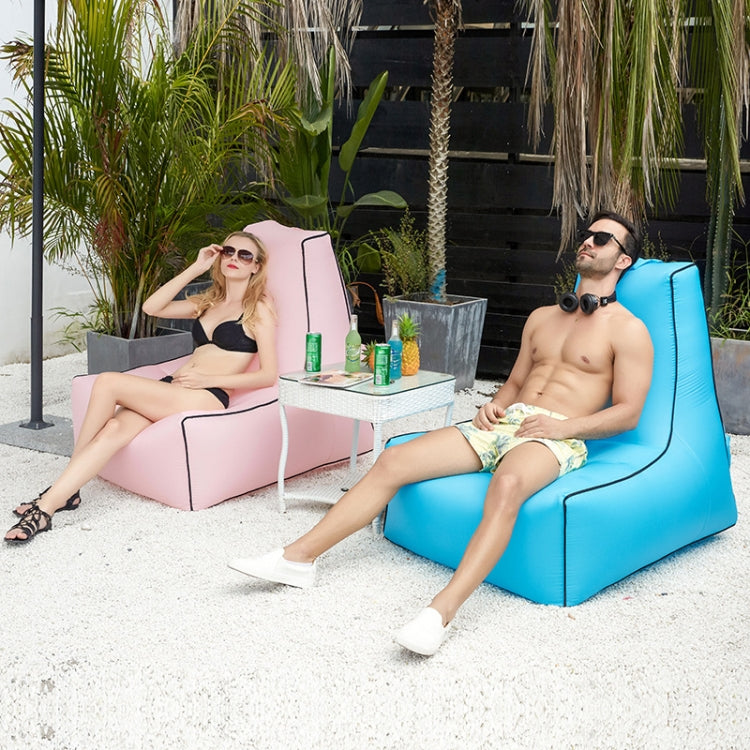 BB1082 Inflatable Sofa Inflatable Bed Outdoor Folding Portable Air Sofa Size: 85 x 80 x 75cm(Sky Blue) by bashfashion