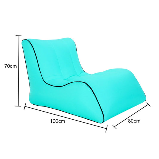 BB1803 Foldable Portable Inflatable Sofa Single Outdoor Inflatable Seat, Size: 100 x 80 x 70cm(Lake Green) by bashfashion