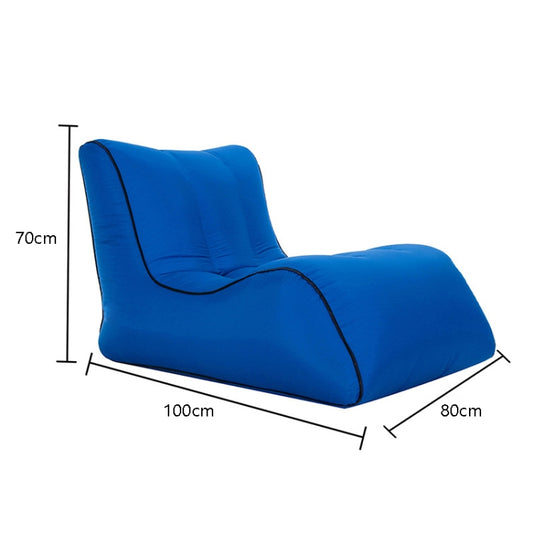 BB1803 Foldable Portable Inflatable Sofa Single Outdoor Inflatable Seat, Size: 100 x 80 x 70cm(Navy) by bashfashion