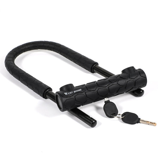 WEST BIKING Bicycle Lock Motorcycle Electric Car Anti-Theft Lock, Specification: Long U-shaped Lock+Cable by WEST BIKING