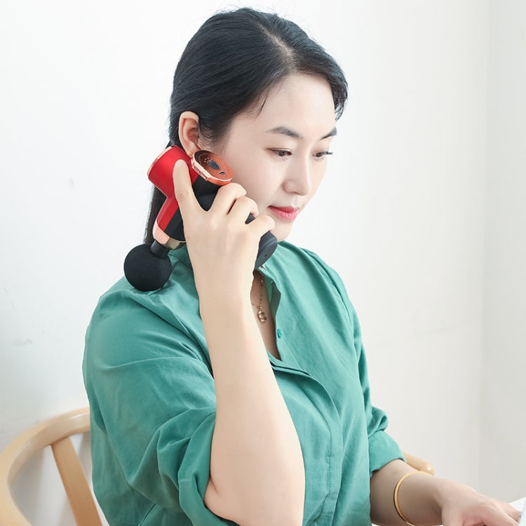 12V Mini Fascia Gun Electrical Muscle Relax Massage Gun(Black Red) by bashfashion