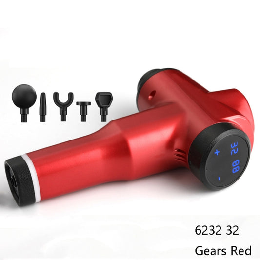 Muscles Relax Massager Portable Fitness Equipment Fascia Gun, Specification: 6232 32 Gears Red(US Plug) by bashfashion
